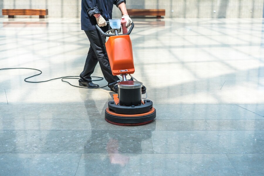 Commercial floor stripping by Samuels Janitorial Services LLC